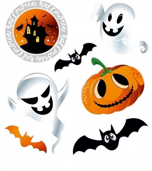 Nažehľovacie nášivky Duchovia Halloween – malý arch