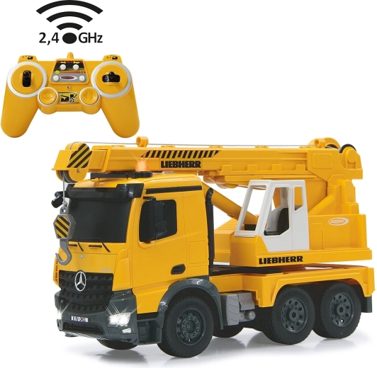 Jamara diaľkovo ovládaný ťažkotonážny autožeriav Mercedes-Benz Arocs Liebherr 1:20 2,4 GHz