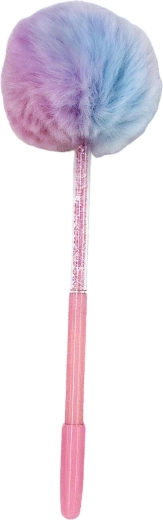 Guľôčkové pero s ozdobnou bambuľkou 17 cm - 1 kus