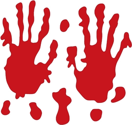 Gélové nálepky „Zakrwawione dłonie“ Halloween – 1 kus