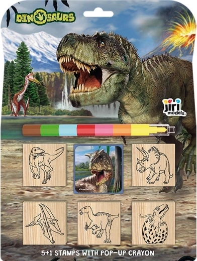 Pečiatky 5+1 s voskovkou Dinosaury