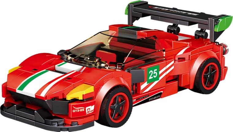 Stavebnica červené auto 16,5 cm - 1 kus