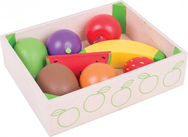 Krabička s ovocím drevené hračky Bigjigs Toys