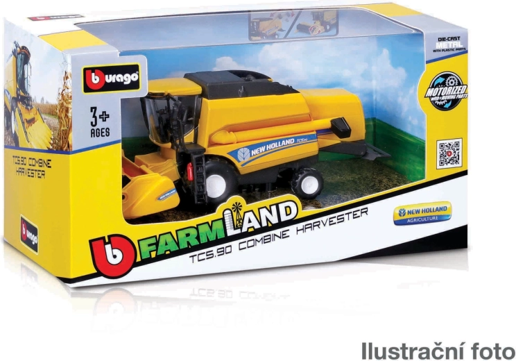Bburago Farmland kombajn New Holland TC5.90 18 cm – kovový model s príslušenstvom