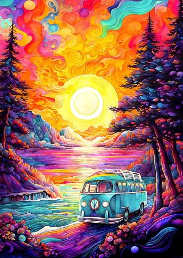 Enjoy puzzle Život v dodávke na pláži 1000 dielikov