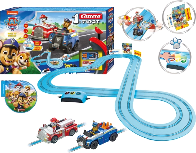 Pretekárska autodráha Carrera First Paw Patrol Race 'N' Rescue 3,5 m