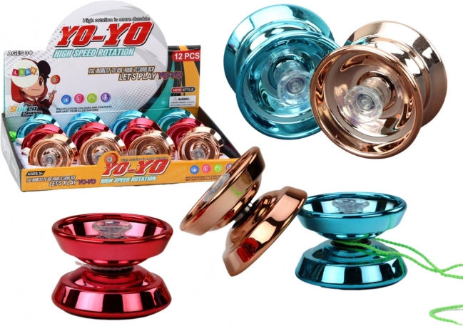 Hliníkové yoyo Classic Jojo modré zlaté červené