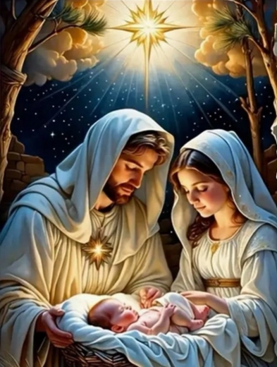 Diamantové maľovanie Narodenie Ježiška 30x40cm