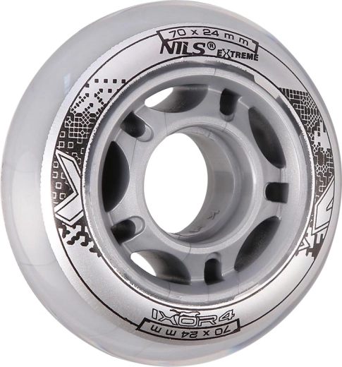 Kolieska na in-line korčule NILS EXTREME PU 70 mm číre (4 ks)