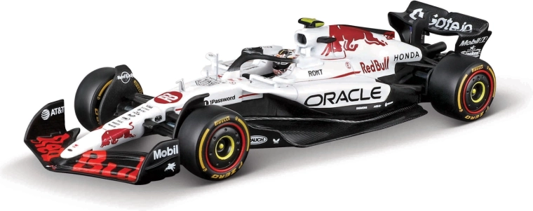 Model Formuly 1 Bburago Oracle Red Bull Racing RB21 (2025) Yuki Tsunoda #22 s helmou 1:18