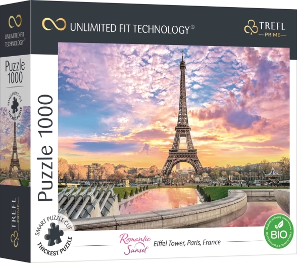 Puzzle TREFL UFT Romantický západ slnka – Eiffelova veža 1000 dielikov