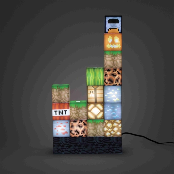 Svetlo s kockami MINECRAFT – stavebná sada 16 dielov