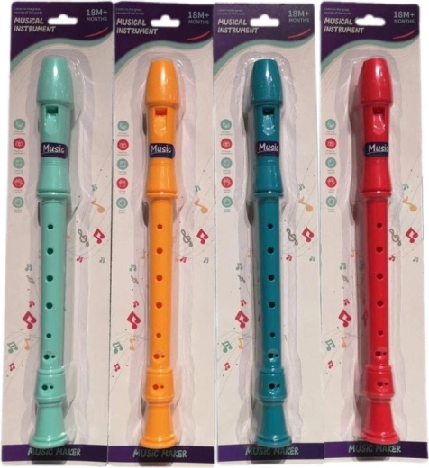 Plastová flauta pre deti v blistrovom balení, 4 farby