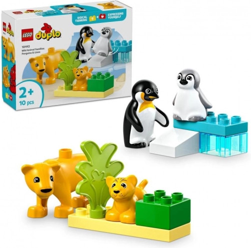 LEGO DUPLO rodiny divokých zvierat: tučniaky a levy