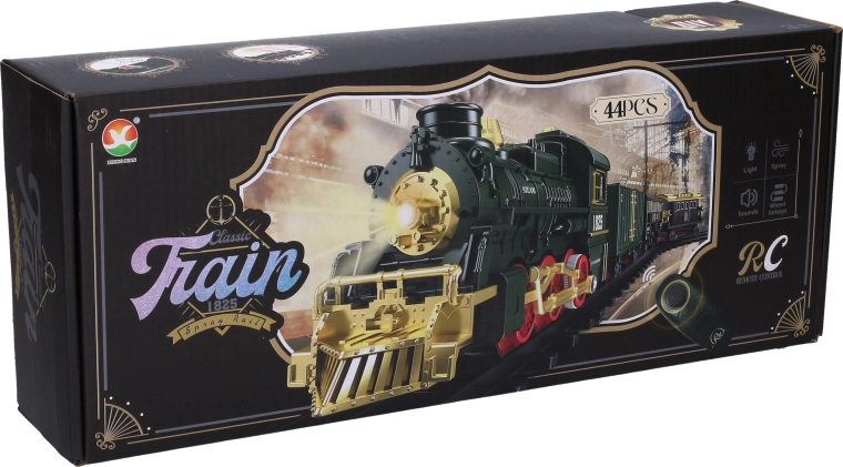 RC vláčik s traťou a dymovými efektmi
