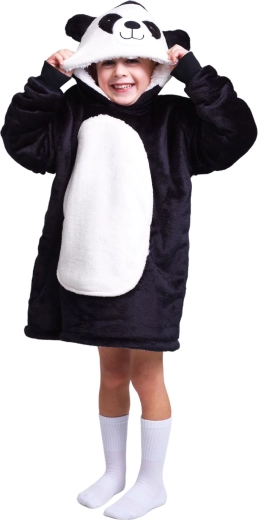 Cozy Noxxiez detská hrejivá mikinová deka s kapucňou Panda