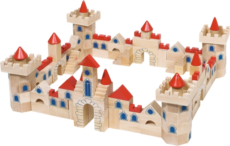 Drevená stavebnica hrad z kociek (145 dielov)