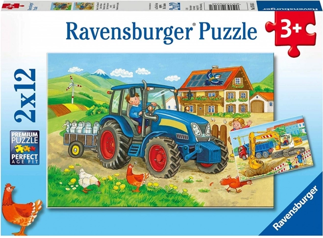 Puzzle 2x12 dielikov Stavebná plocha a farma