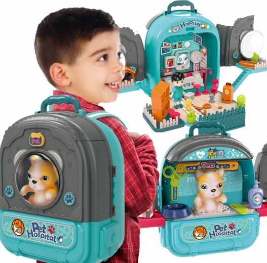 Woopie 3v1 veterinárny batôžtek s domčekom a psíkom