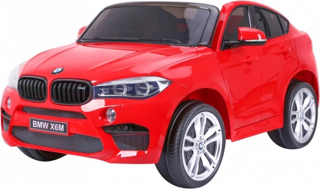 Elektrické autíčko BMW X6M XXL pre 2 deti, červené, s diaľkovým ovládaním a koženkovým sedadlom