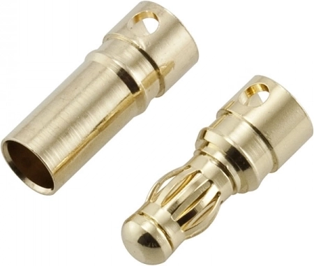 Pozlátené banánikové konektory 3,5 mm (zástrčka + zásuvka)