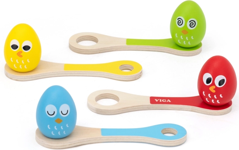 Drevená hra vajíčka na lyžičkách Viga Toys