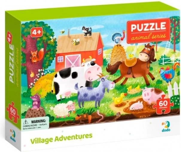 Dodo Puzzle Zvieratá – Dobrodružstvá na vidieku, 60 dielikov