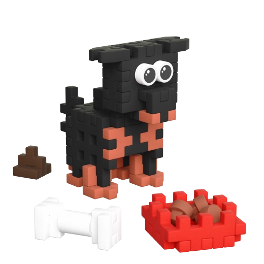 Rozkošný rottweiler na zostavenie