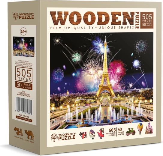 Drevené puzzle Nočná Paríž 505 dielikov od WOODEN CITY