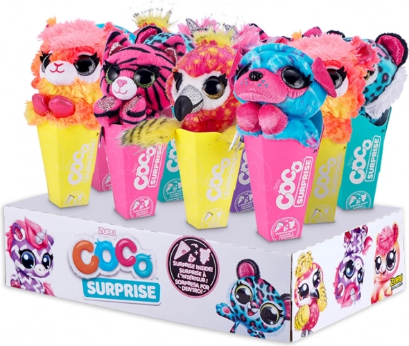 Coco Surprise Neon plyšové zvieratko s prekvapením v kornúte