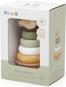 Viga Toys PolarB drevená skladacia veža vtáčik