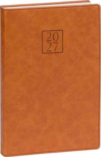 Notique denný diár Prestigio 2027, hnedý, 15 × 21 cm