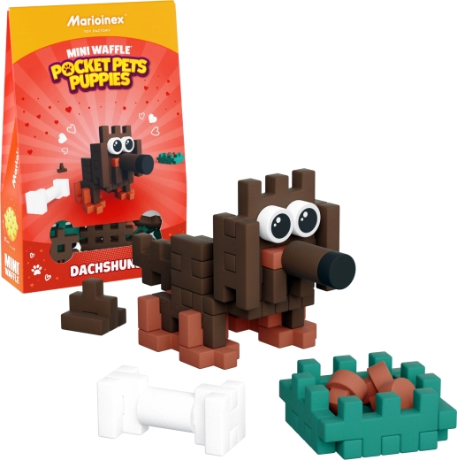 Stavebnica Mini Waffle Pocket Pets – jazvečík od Marioinex
