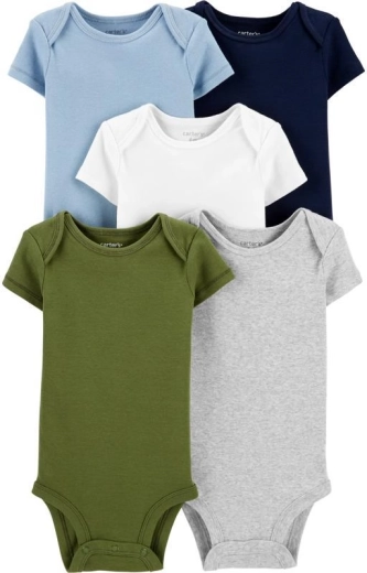 Carter’s chlapčenské bavlnené body s krátkym rukávom Blue Dino, 5 ks, veľkosť NB