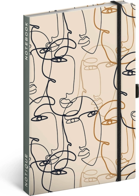 NOTIQUE linajkový zápisník tvár 13 × 21 cm