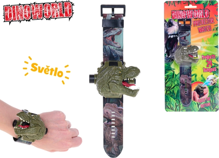 Detské projektorové hodinky Dinoworld s 24 dinosaurami