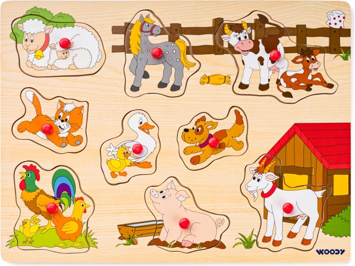 Puzzle na doske zvieratá pri statku