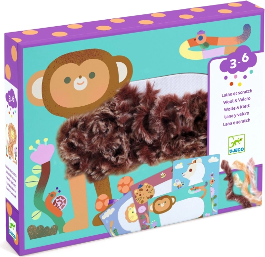 Kreatívna sada Djeco Wool & Velcro – chlpatí kamaráti