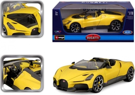 Kovový model auta 1:18 BBURAGO Bugatti Mistral žltý