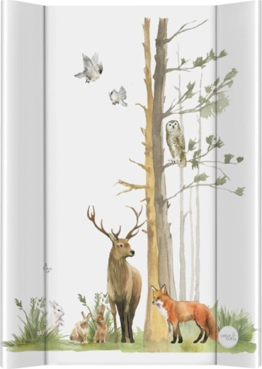 Ceba Baby prebaľovacia podložka na postieľku Basic Woodland 50 × 70 cm s pevnou doskou