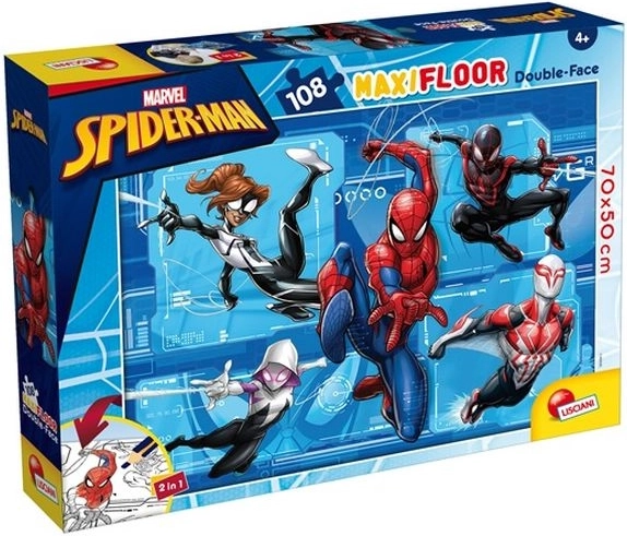 Lisciani Marvel maxi podlahové puzzle Spider-Man 108 dielikov obojstranné