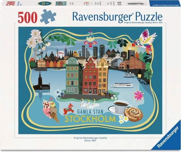 Ravensburger puzzle Staré mesto Štokholm 500 dielikov