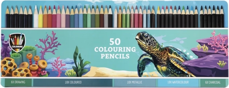 Grafix veľká sada pasteliek v plechovom puzdre 50 ks