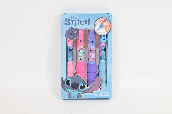 Disney Stitch sada 4 pastelových pier s mäkkým chlpatým úchopom