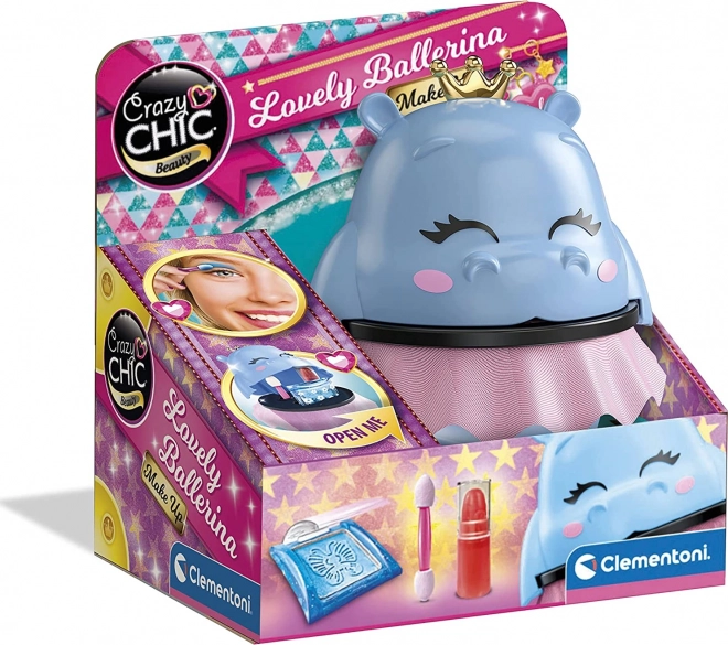 CLEMENTONI CRAZY CHIC baletka – detská make-up sada v hrošom obale