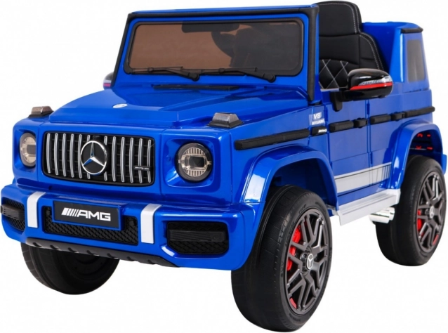 Detské elektrické autíčko MERCEDES-AMG G63, modré s lakom a diaľkovým ovládaním