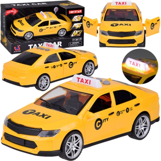 Detské taxi auto so svetlami a zvukmi s otváracími dverami