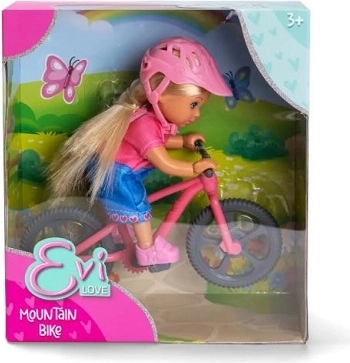 Bábika Evi Love na horskom bicykli