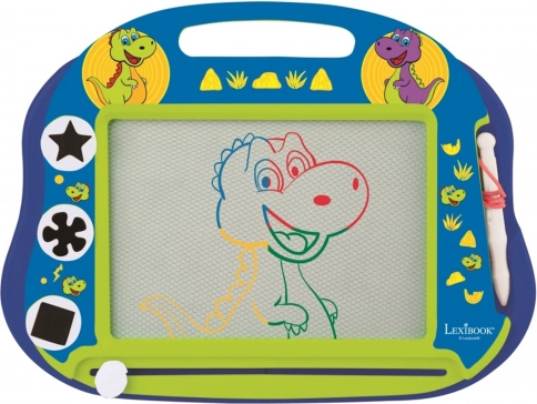 magnetická viacfarebná kresliaca tabuľka dinosaurus a5 s pečiatkami a perom