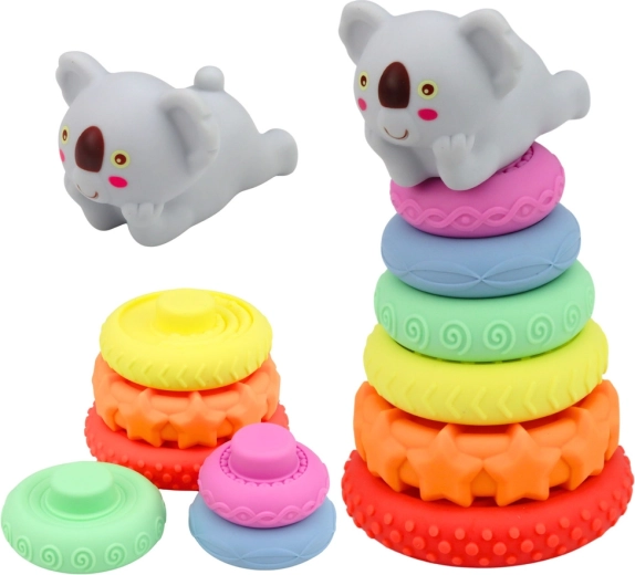 Stohovacia pyramída s koalou pre jemnú motoriku